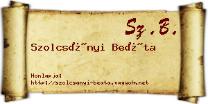 Szolcsányi Beáta névjegykártya